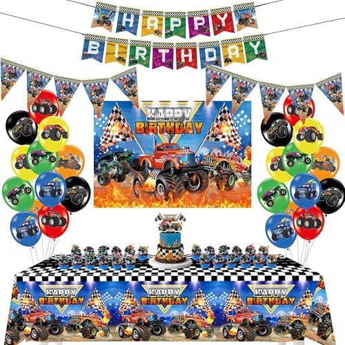 Monster Truck Party Decor 52pc Birthday Set