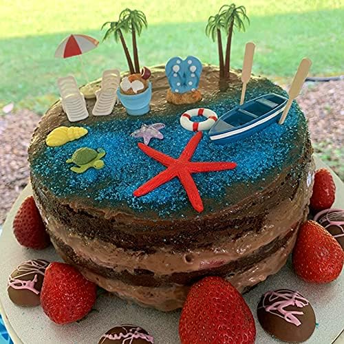 BSRESIN Beach Cake Decorations 15 Piece Set
