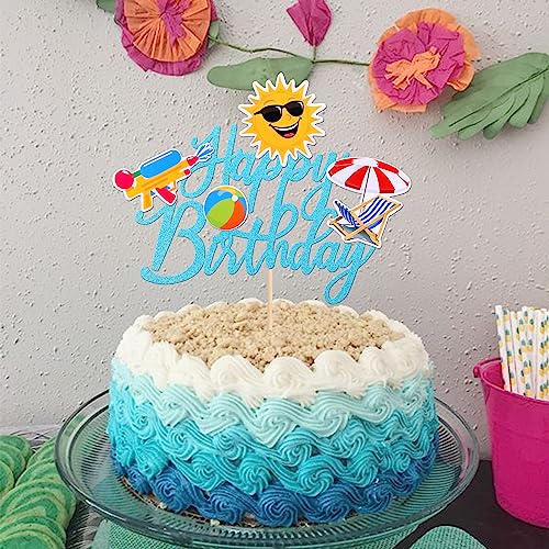 ZHUOWEISM 1PCS Glitter Ball Cake Topper Summer Beach Party Decoration