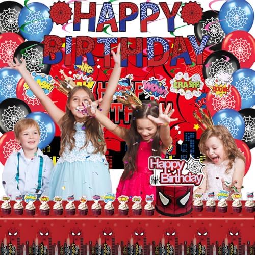 Spider Theme Birthday Decor Kit for Kids Party