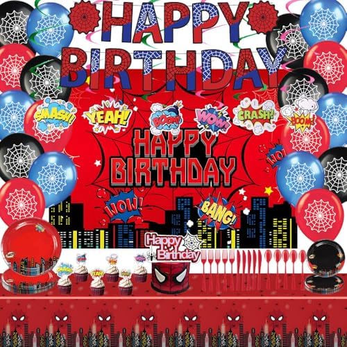 Spider Theme Birthday Party Decor Kit