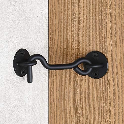 Raswik 4 Privacy Hook and Eye Gate Latch Black