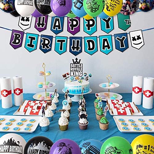 FONBALLOON Video Game Party Decor 52 Pcs Set