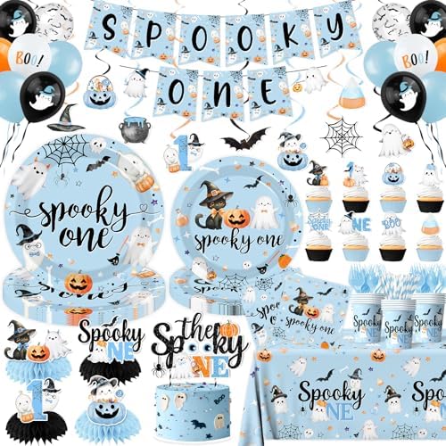 Spooky Blue Birthday Decorations Boy 1st Birthday Party Set