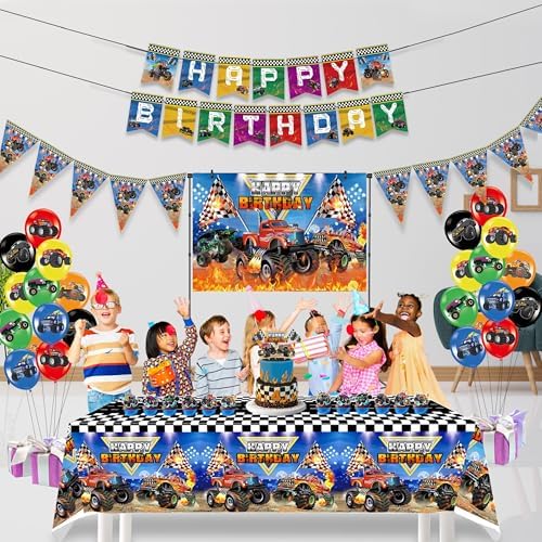 Monster Truck Party Decor 52pc Birthday Set