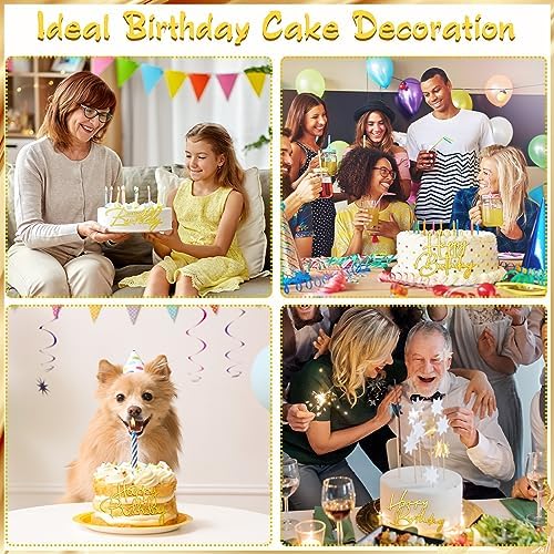 Barydat 24-Piece Gold Birthday Cake Toppers 6 Styles