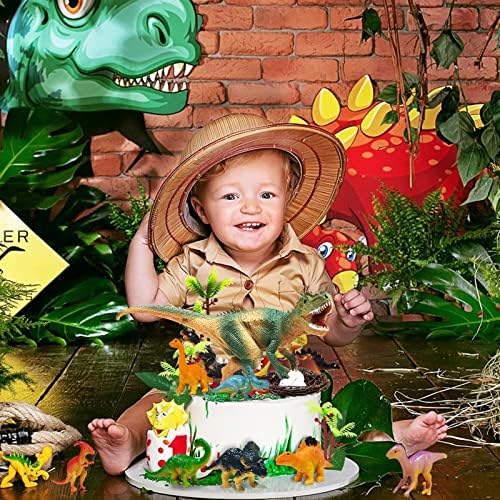 Dinosaur Themed Cake Toppers - 26 PCS Non-Edible Decorations