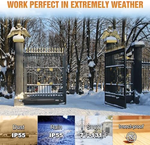 JUJIANG Dual Swing Gate Opener with Remote Complete Kit