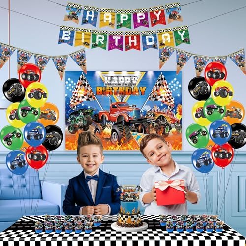 Monster Truck Party Decor 52pc Birthday Set
