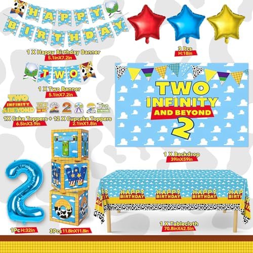 Wakeys Two Infinity and Beyond Birthday Decorations 108 Pcs