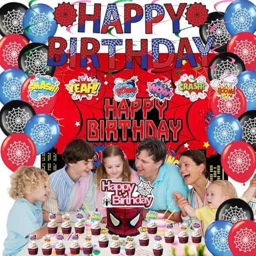 Spider Theme Birthday Decor Kit for Kids Party