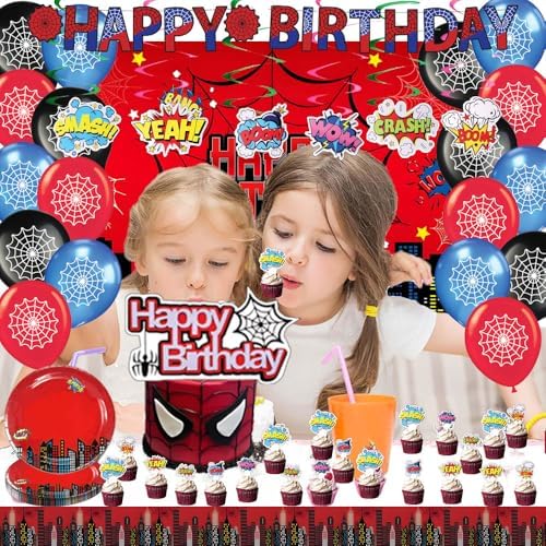 Spider Theme Birthday Decor Kit for Kids Party