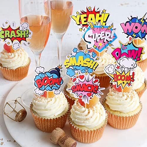 ZHUOWEISM 36 PCS Super Hero Cupcake Toppers