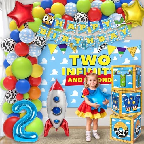 Wakeys Two Infinity and Beyond Birthday Decorations 108 Pcs
