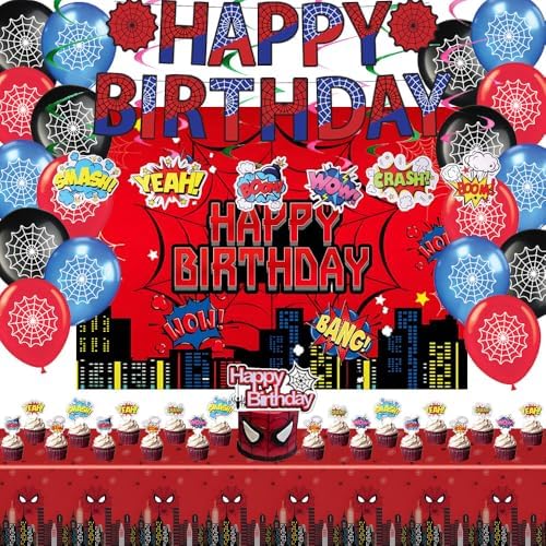Spider Theme Birthday Decor Kit for Kids Party