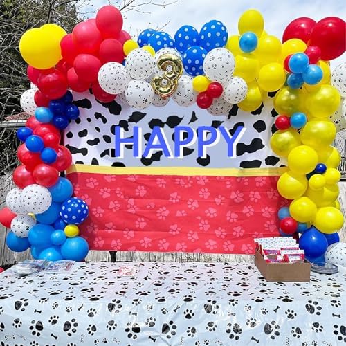 TAOYE Dog Paw Birthday Balloons 12 Inch Set