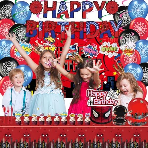Spider Theme Birthday Party Decor Kit