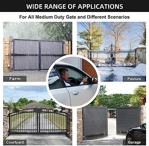 JUJIANG Dual Swing Gate Opener with Remote Complete Kit