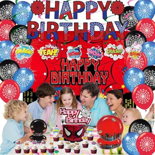 Spider Theme Birthday Party Decor Kit