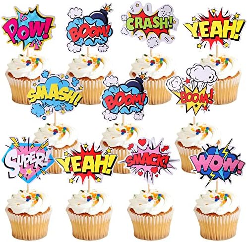 ZHUOWEISM 36 PCS Super Hero Cupcake Toppers