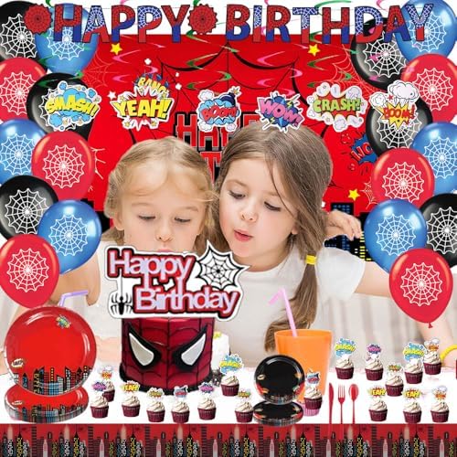 Spider Theme Birthday Party Decor Kit